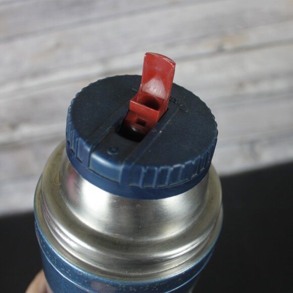 Blue Thermos Vacuum Bottle Model 2480 King Seeley 1 LT Stainless Steel Vintage - Picture 3 of 16